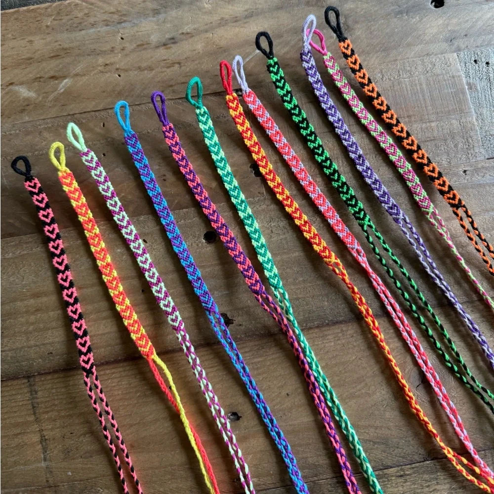 Handmade Friendship Bracelets with Hearts